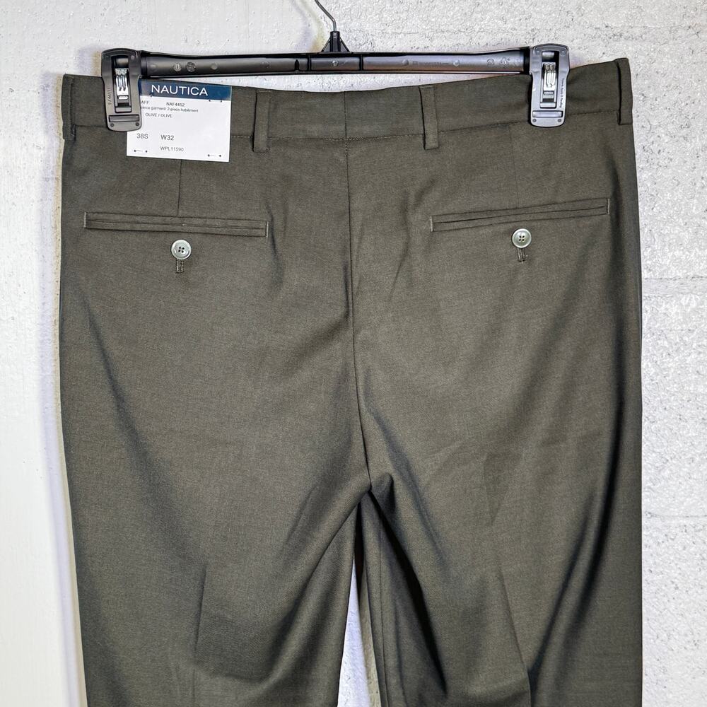 Nautica Men's Modern-Fit Stretch Fall Suit Olive Green  38S 32W $395 - Picture 14 of 16